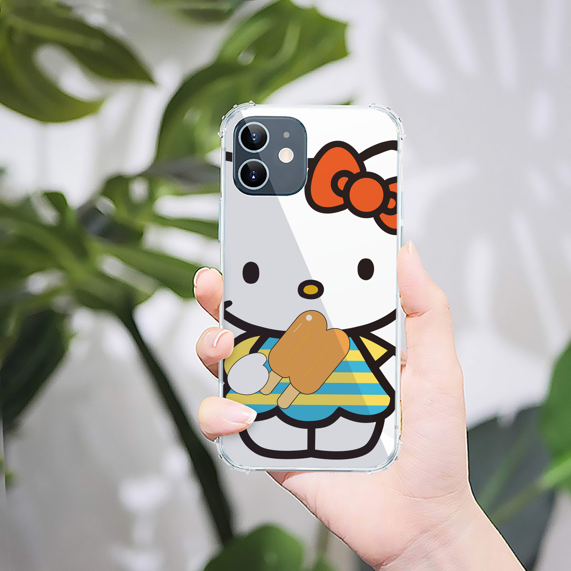 （画像用） Hello Kitty ハローキティ 【iPhone 12シリーズ対応】透明スマホケース（クリアソフトケース）